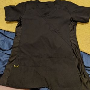 Flattering black scrub top